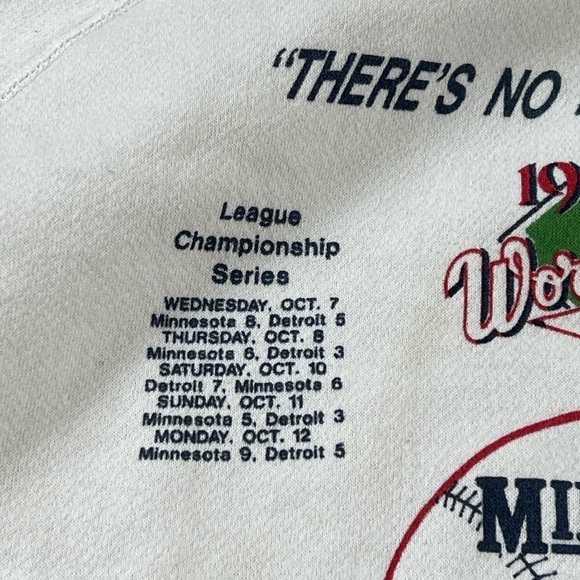 Minnesota Twins 1987 Vintage MLB Baseball Crewneck Pullover Sweatshirt - Picture 6 of 7